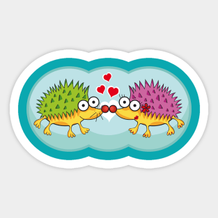 Hedgehogs in love Sticker